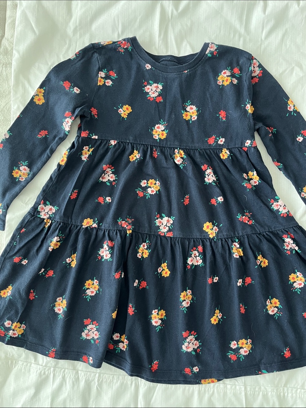 Old Navy girls Floral Tiered Long-Sleeve Dress size 5T